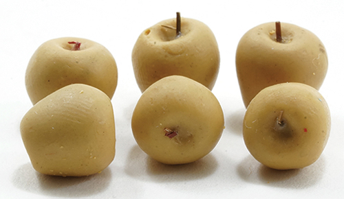 Dollhouse Miniature Yellow Apples, 6Pc